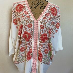 Rose and Olive Bohemian Floral Blouse